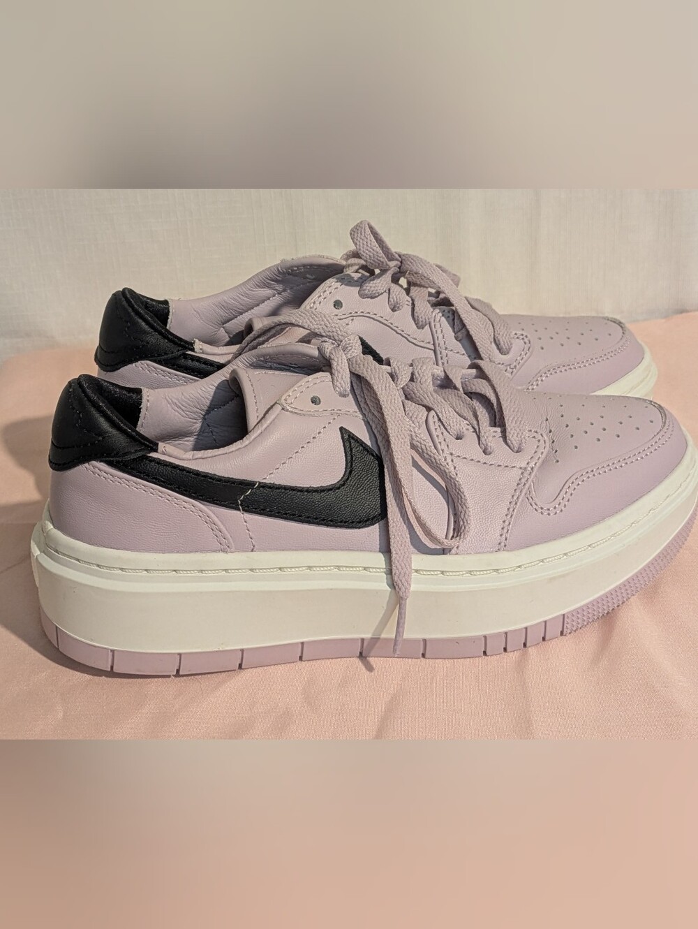 Nike Air Jordan Women's Pastel Lilac Platform Sneaker 1 Elevate Sz. 6